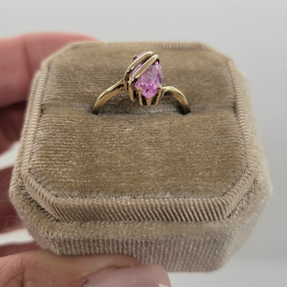 Vintage Pink Topaz 10K Yellow Gold Ring