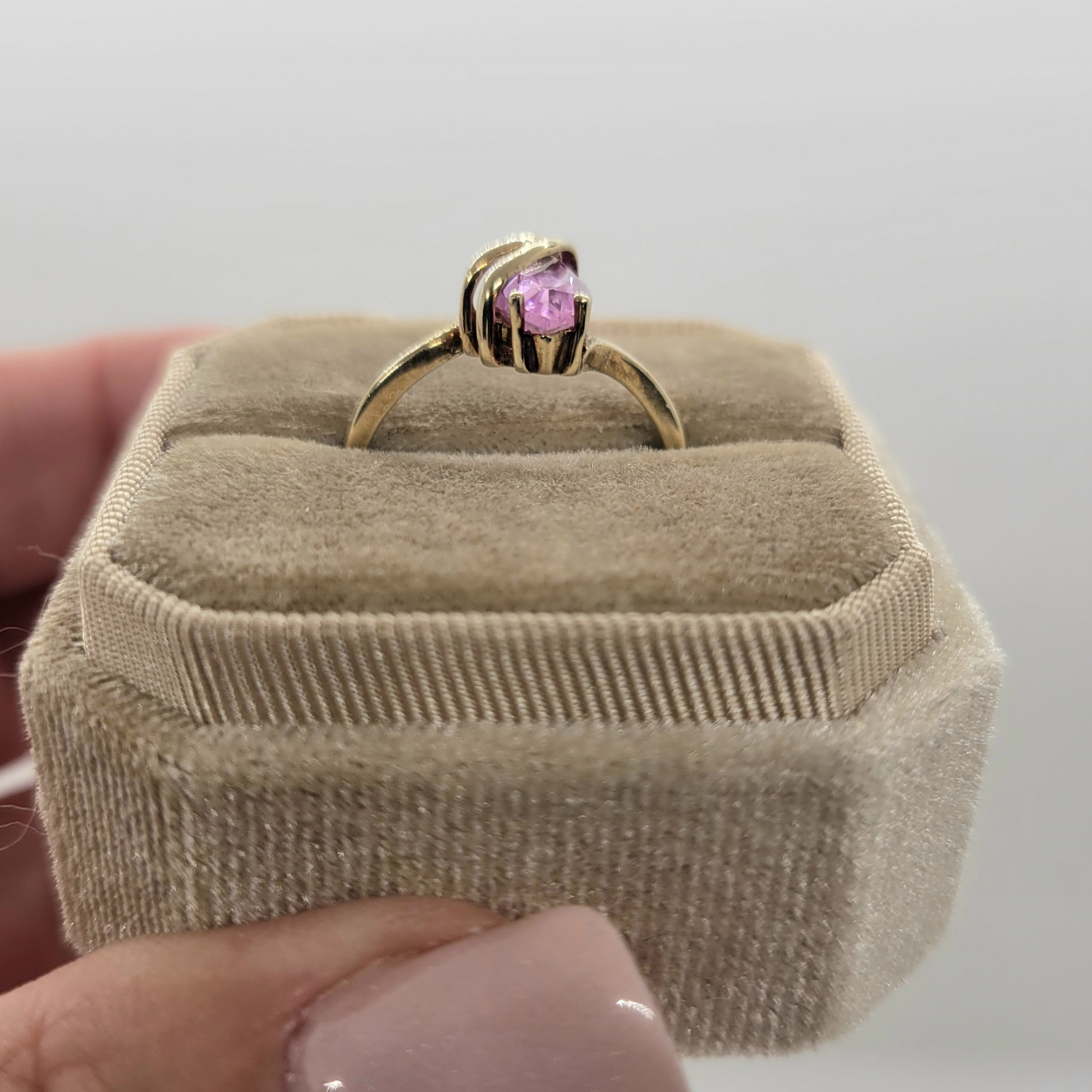 Vintage Pink Topaz 10K Yellow Gold Ring