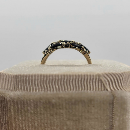 Vintage Sapphire and Diamond K14 Yellow Gold Ring