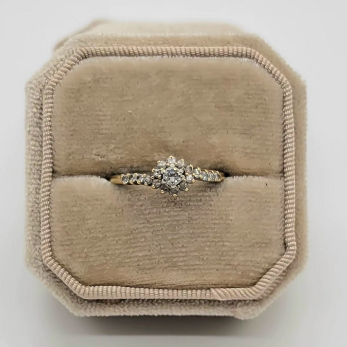 Vintage Diamond 14K Yellow Gold Engagement Ring