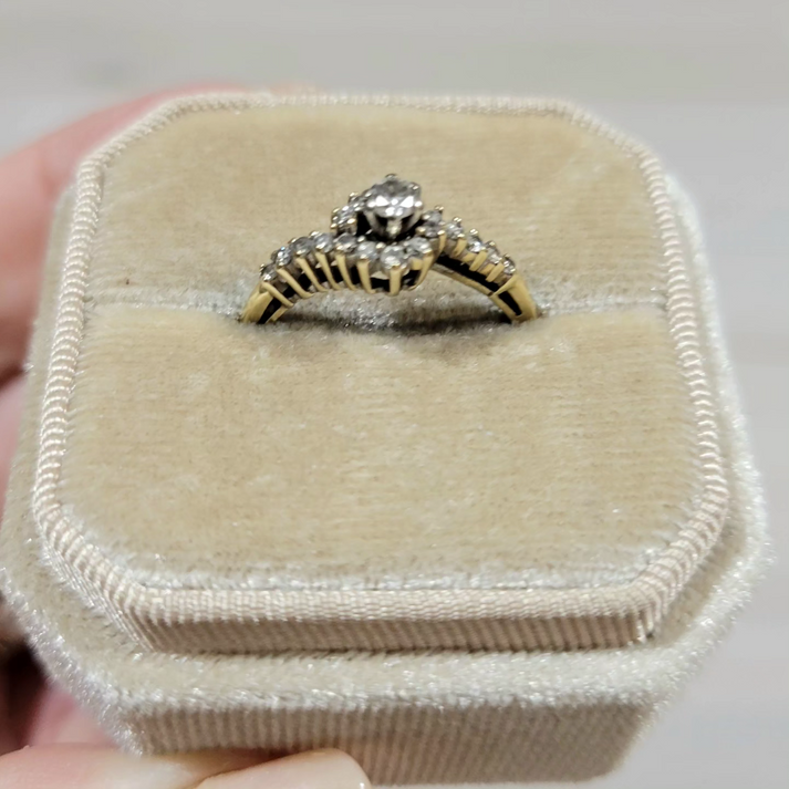 Vintage Diamond 14K Yellow Gold Engagement Ring