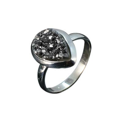 Illumine Black Druzy Sterling Ring