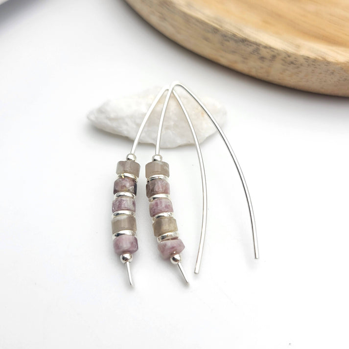 Tourmaline and Sterling Silver threader Earrings