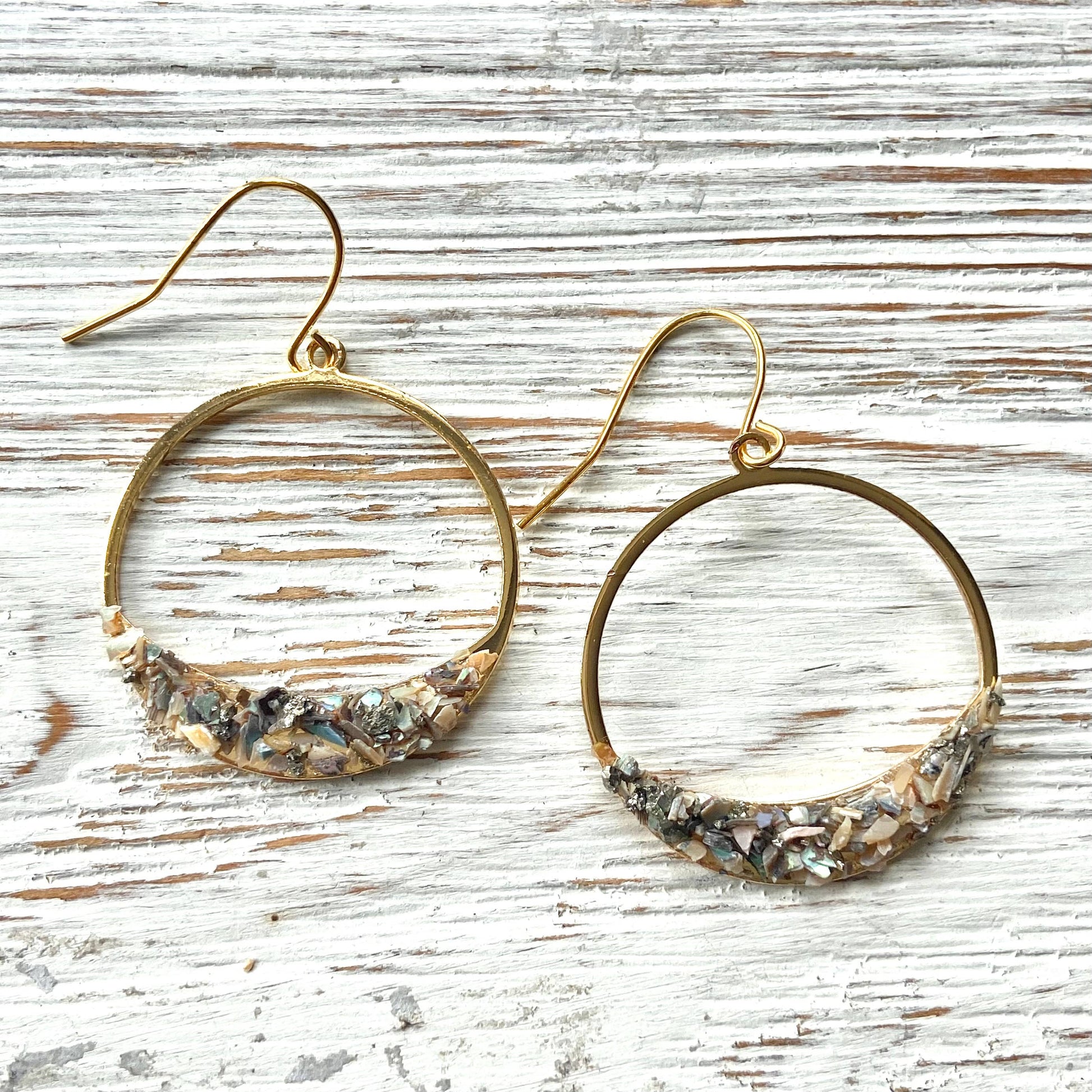 Handmade jewelry, boutique earrings salon spa jewelry pyrite